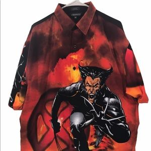Vintage Marvel Wolverine Button Front Shirt